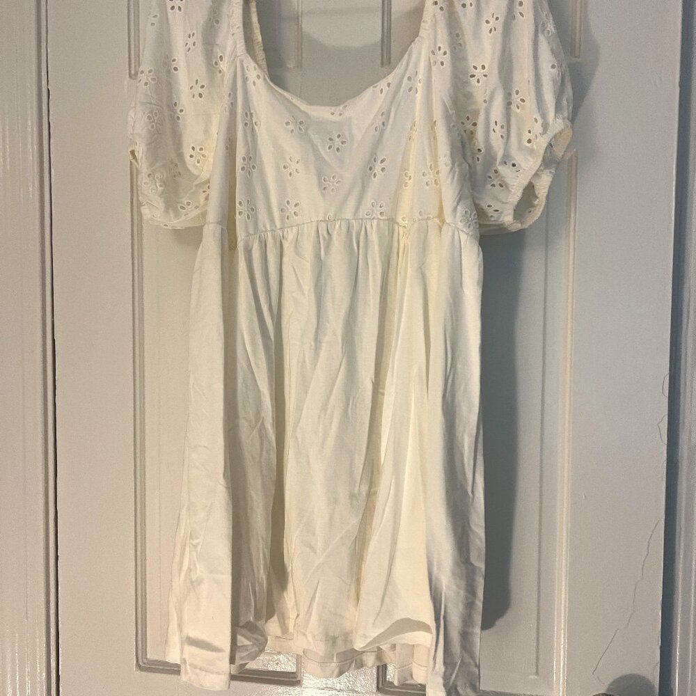 White Dress with Floral Details